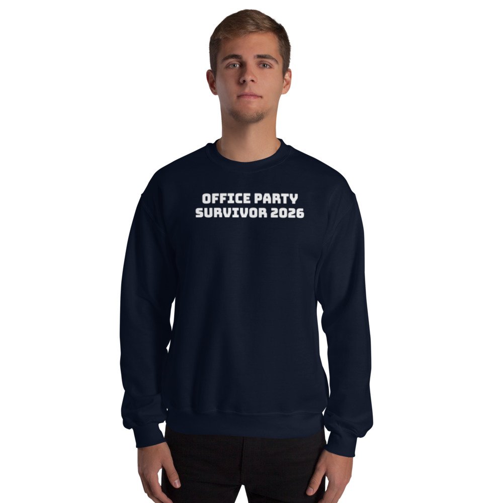 Navy Jumper: OFFICE PARTY SURVIVOR 2026